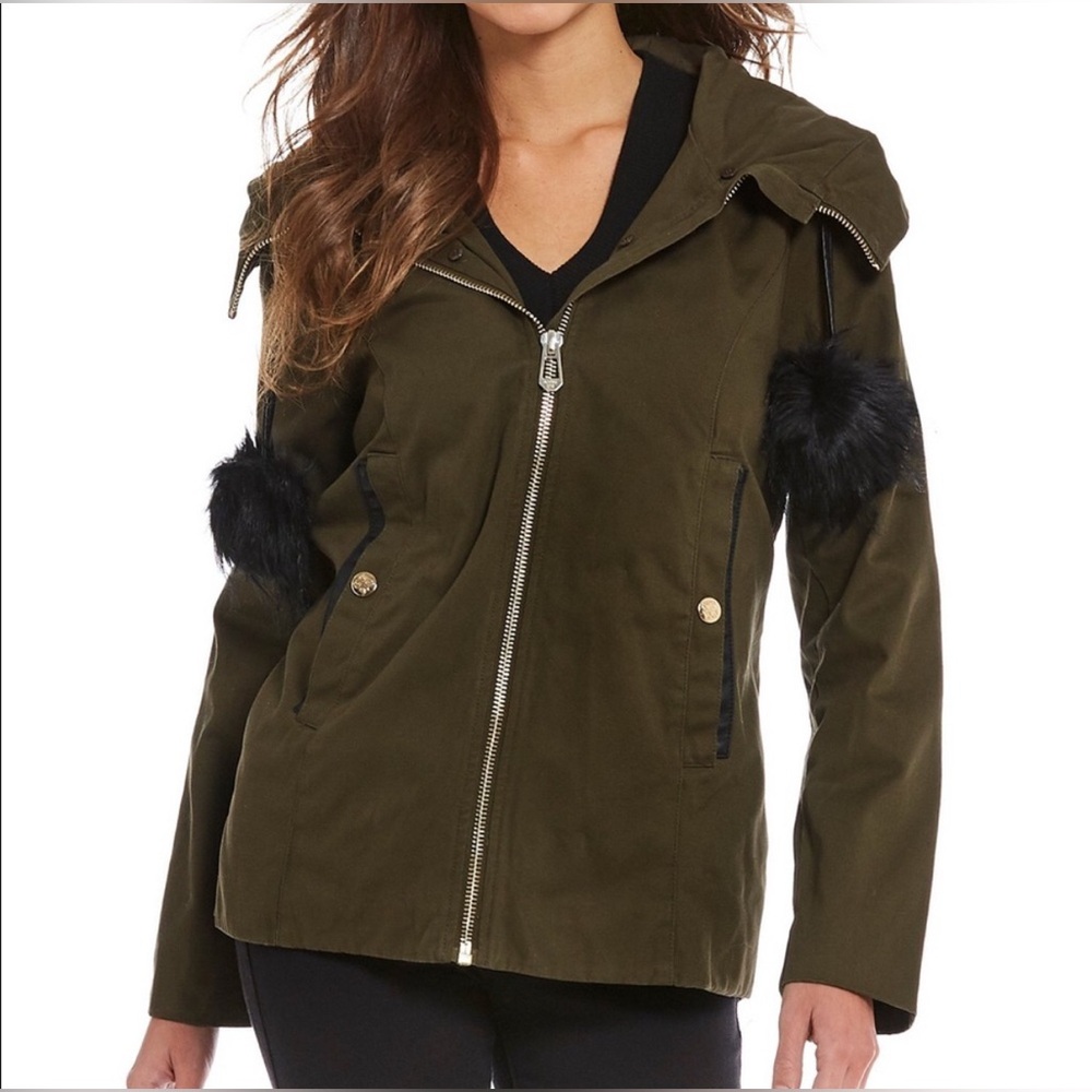 Gianni Bini Faux Fur Hooded Coat.